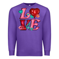 Purple love with balloons Premium Sweatshirt - AdoDesignShop