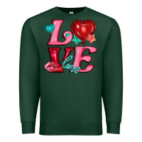 Sports Green love with balloons Premium Sweatshirt - AdoDesignShop
