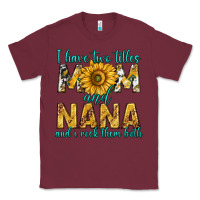 Burgundy i have two titles mom and nana and i rock them bot Classic Tee - texasbilliewilder