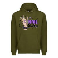 Army Green nail hustler Premium Hoodie - MaliasSmallBusiness