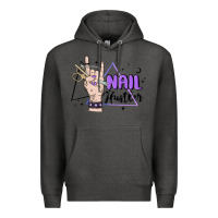 Charcoal Heather nail hustler Premium Hoodie - MaliasSmallBusiness