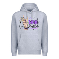 Heather Grey nail hustler Premium Hoodie - MaliasSmallBusiness
