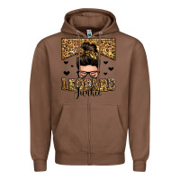 Chestnut leopard junkie messy bun Zipper Hoodie - Zillion Design Studio
