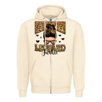 Sandshell leopard junkie messy bun Zipper Hoodie - Zillion Design Studio