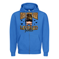 True Royal leopard junkie messy bun Zipper Hoodie - Zillion Design Studio