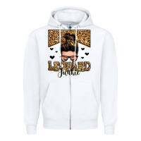 White leopard junkie messy bun Zipper Hoodie - Zillion Design Studio