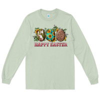 Matcha happy easter eggs with sunflower leopard and cactus Long Sleeve Tee - RanaPortraitStore