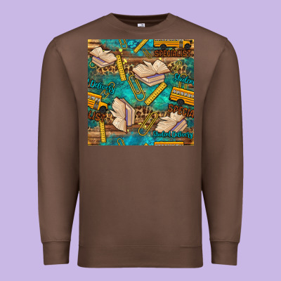 Student Delivery Specialist Seamless Pattern Premium Sweatshirt Designed By Bundleandbundleshop