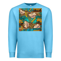 Ocean Blue student delivery specialist seamless pattern Premium Sweatshirt - BundleAndBundleShop