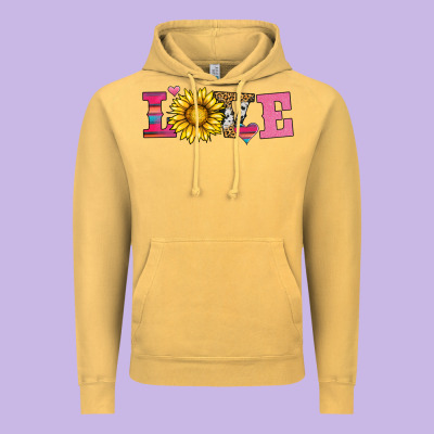 Love Sunflower Valentines Day Vintage Hoodie Designed By Adodesignshop