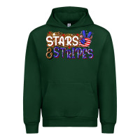 Forest Green stars and stripes Urban Hoodie - NancyCooperArtShop