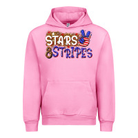 Fuchsia Pink stars and stripes Urban Hoodie - NancyCooperArtShop