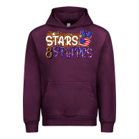 Mauve Wine stars and stripes Urban Hoodie - NancyCooperArtShop