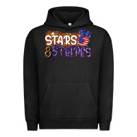 Pigment Black stars and stripes Urban Hoodie - NancyCooperArtShop