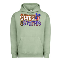 Pigment Oil Green stars and stripes Urban Hoodie - NancyCooperArtShop