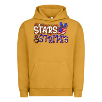 Pigment Peanut Butter stars and stripes Urban Hoodie - NancyCooperArtShop