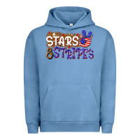 Pigment Pebble Blue stars and stripes Urban Hoodie - NancyCooperArtShop