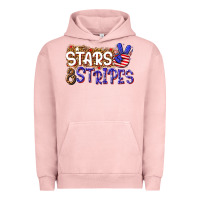 Pigment Salmon stars and stripes Urban Hoodie - NancyCooperArtShop