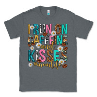 Charcoal Heather i run on caffeine and kisses mothers day Classic Tee - texasbilliewilder