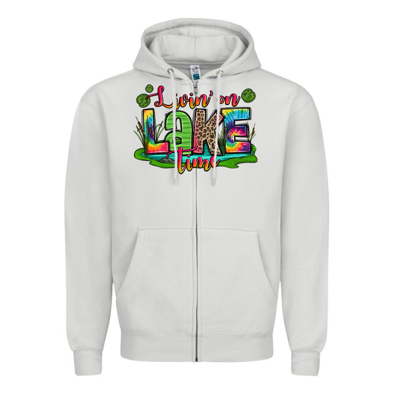 Living On Lake Time Zipper Hoodie by Zillion Design Studio | Teevron