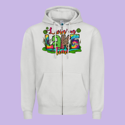 Living On Lake Time Zipper Hoodie Designed By Zillion Design Studio