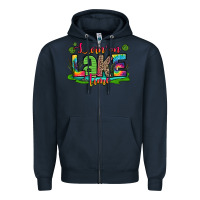 Navy living on lake time Zipper Hoodie - Zillion Design Studio