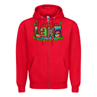 Red living on lake time Zipper Hoodie - Zillion Design Studio