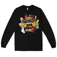 Black school bus driver front Long Sleeve Tee - texasbilliewilder