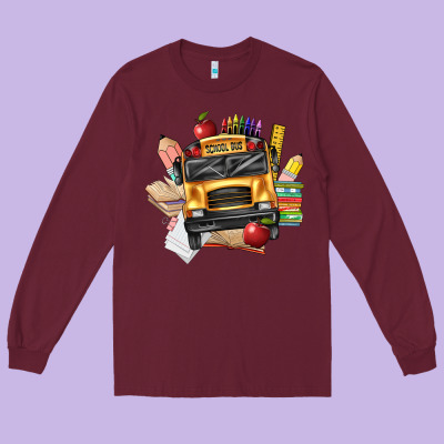 School Bus Driver Front Long Sleeve Tee Designed By Texasbilliewilder