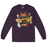 Plum school bus driver front Long Sleeve Tee - texasbilliewilder
