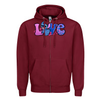Burgundy love stitch Zipper Hoodie - Zillion Design Studio