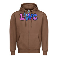 Chestnut love stitch Zipper Hoodie - Zillion Design Studio