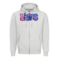 Dove Grey love stitch Zipper Hoodie - Zillion Design Studio