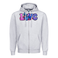 Heather Grey love stitch Zipper Hoodie - Zillion Design Studio