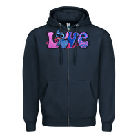 Navy love stitch Zipper Hoodie - Zillion Design Studio