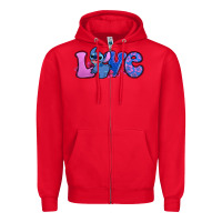 Red love stitch Zipper Hoodie - Zillion Design Studio