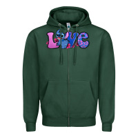 Sports Green love stitch Zipper Hoodie - Zillion Design Studio