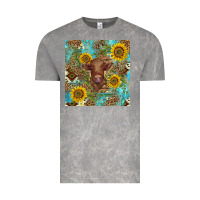 Cloud Rock western highland cow Vintage Tee - BarkalooDesign