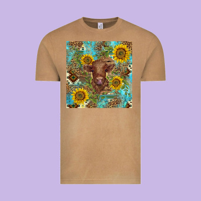 Western Highland Cow Vintage Tee Designed By Barkaloodesign