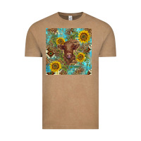 Vintage Coffee western highland cow Vintage Tee - BarkalooDesign