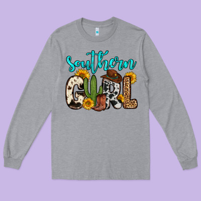 Southern Girl Long Sleeve Tee Designed By Zillion Design Studio