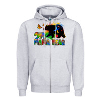 Heather Grey mama bear autism Zipper Hoodie - Zillion Design Studio