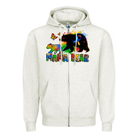Oatmeal Heather mama bear autism Zipper Hoodie - Zillion Design Studio