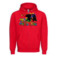 Red mama bear autism Zipper Hoodie - Zillion Design Studio