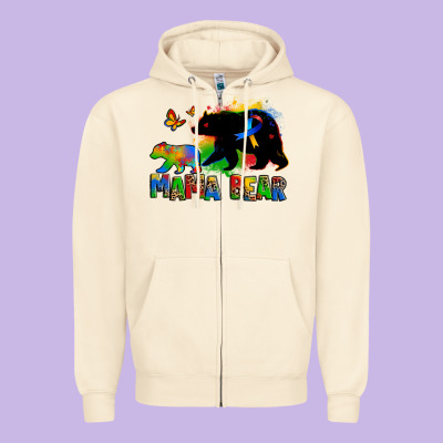 Mama Bear Autism Zipper Hoodie Designed By Zillion Design Studio