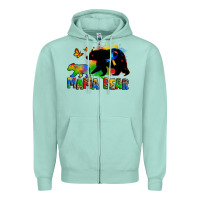 Seafoam mama bear autism Zipper Hoodie - Zillion Design Studio