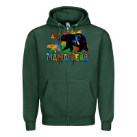 Sports Green mama bear autism Zipper Hoodie - Zillion Design Studio