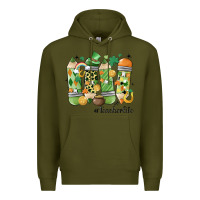 Army Green retro patricks day teacher life Premium Hoodie - MaliasSmallBusiness
