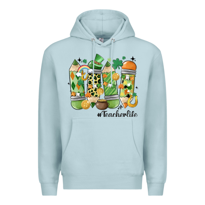 Retro Patricks Day Teacher Life Premium Hoodie by MaliasSmallBusiness | Teevron