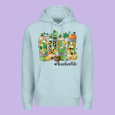 Retro Patricks Day Teacher Life Premium Hoodie Designed By Maliassmallbusiness